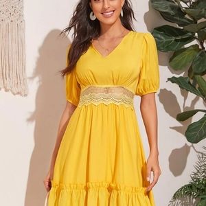 Lace insert summer dress